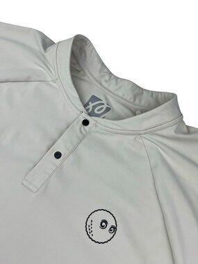 Malbon Men’s Performance Blade Collar S/S Snap Henley Golf Shirt Beige • 2XL